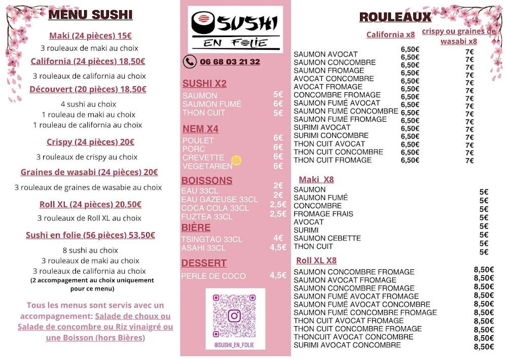 Sushi en folie Aix les bain/Mery - Menu Image 1